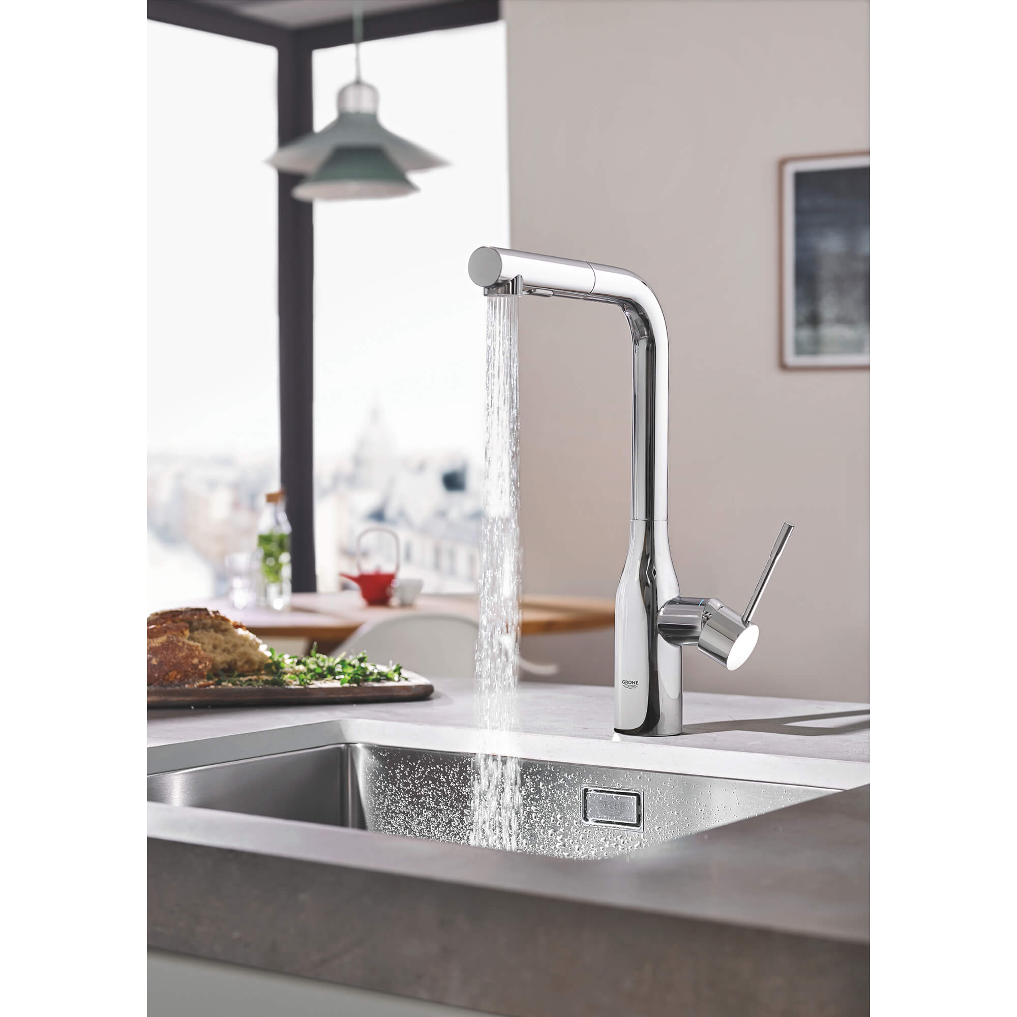 SingleHandle PullOut Kitchen Faucet Dual Spray 1.75 GPM